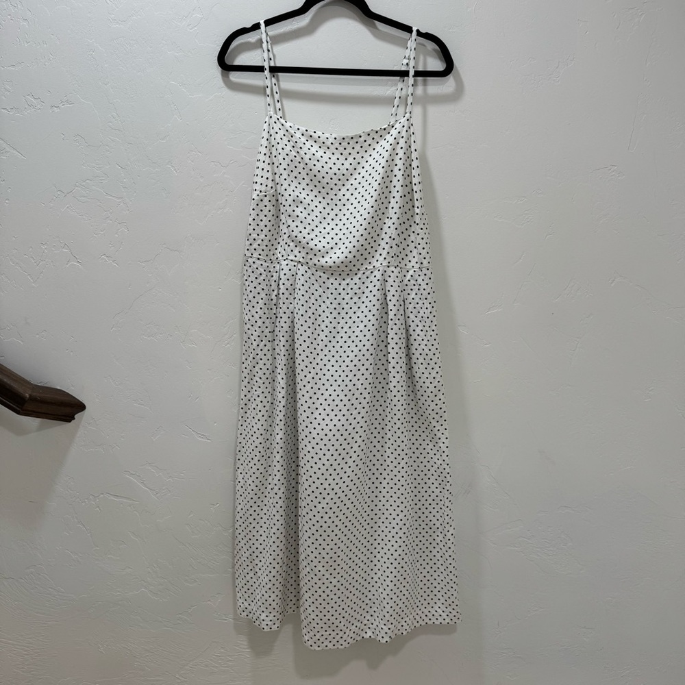 Kate Spade X Target Midi Dress Cream Black Polka Dot Women's XXL *NO BELT - Picture 4 of 15